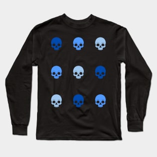 50 shades of blue skulls Long Sleeve T-Shirt